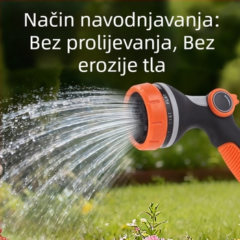 Ručna mlaznica za vodu s 10 funkcija, visoki tlak, za zalijevanje vrta i pranje automobila