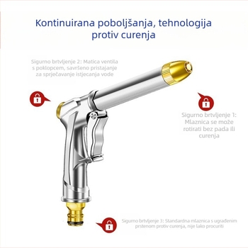 Set visokotlačnih pištolja za pranje automobila s crijevom i nosačem crijeva