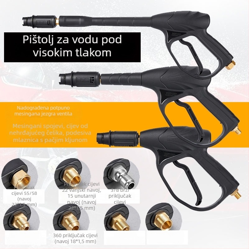 Visokotlačna pištolj za pranje automobila s Black Panda Quick-Connect priključkom, model 280/380/55/58, dodatak za čišćenje automobila