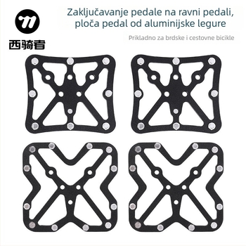 Ploča za konverziju clipless pedala u plosni pedal za bicikl, aluminijska zlitina, model 0802111-112, West biking