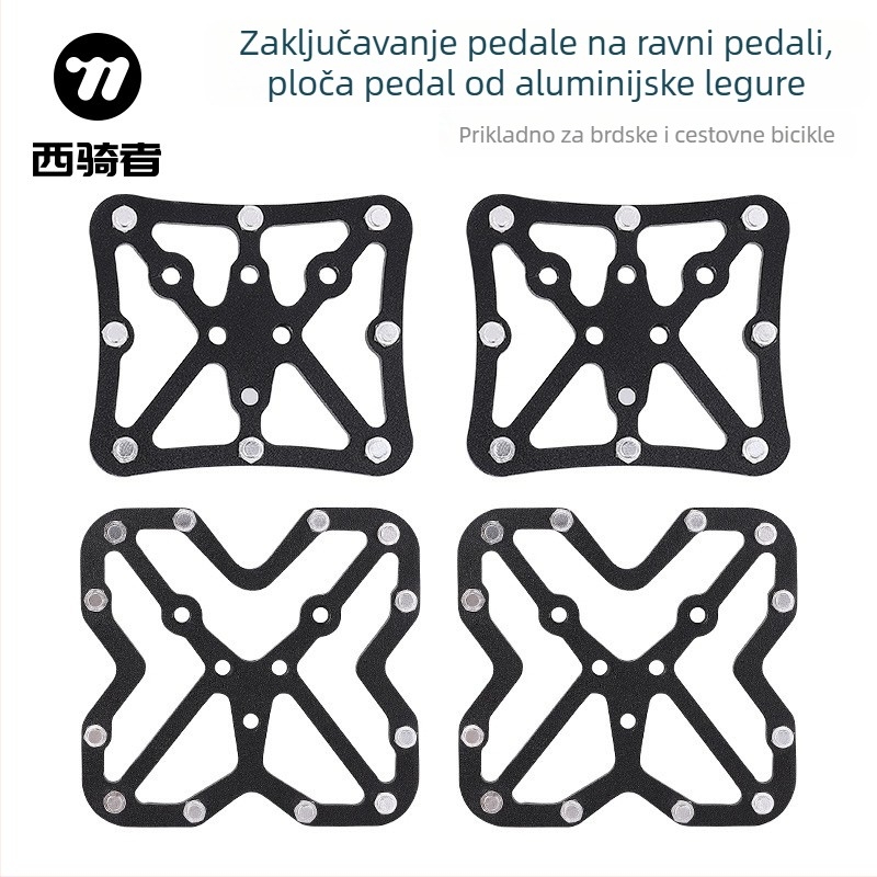 Ploča za konverziju clipless pedala u plosni pedal za bicikl, aluminijska zlitina, model 0802111-112, West biking