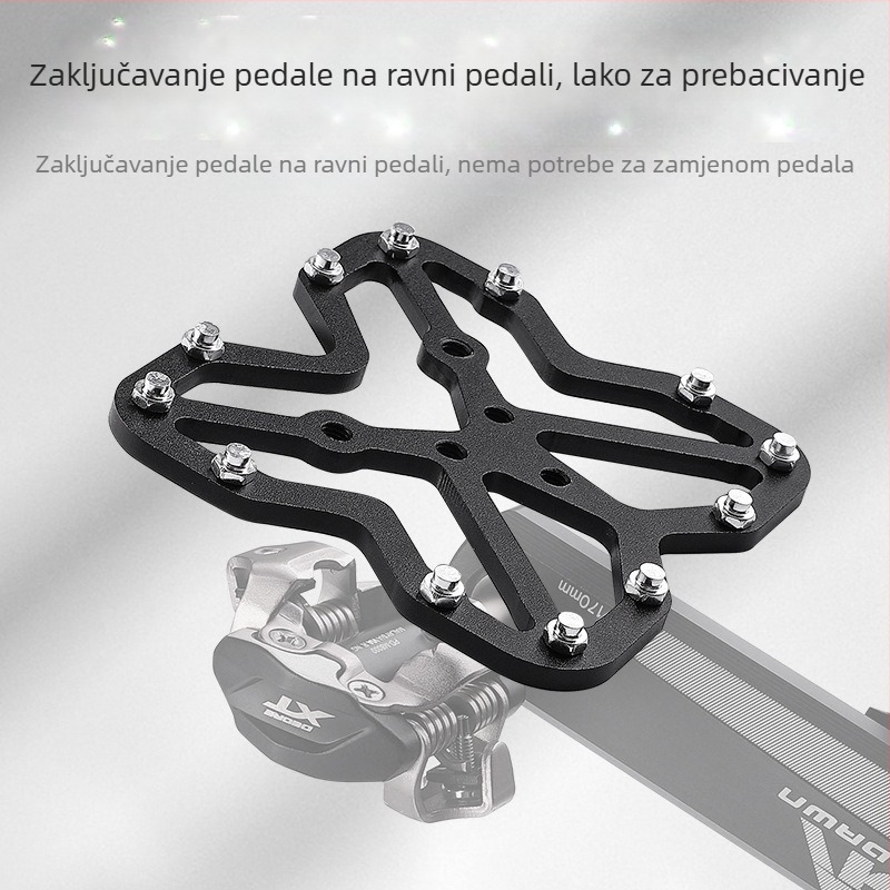 Ploča za konverziju clipless pedala u plosni pedal za bicikl, aluminijska zlitina, model 0802111-112, West biking