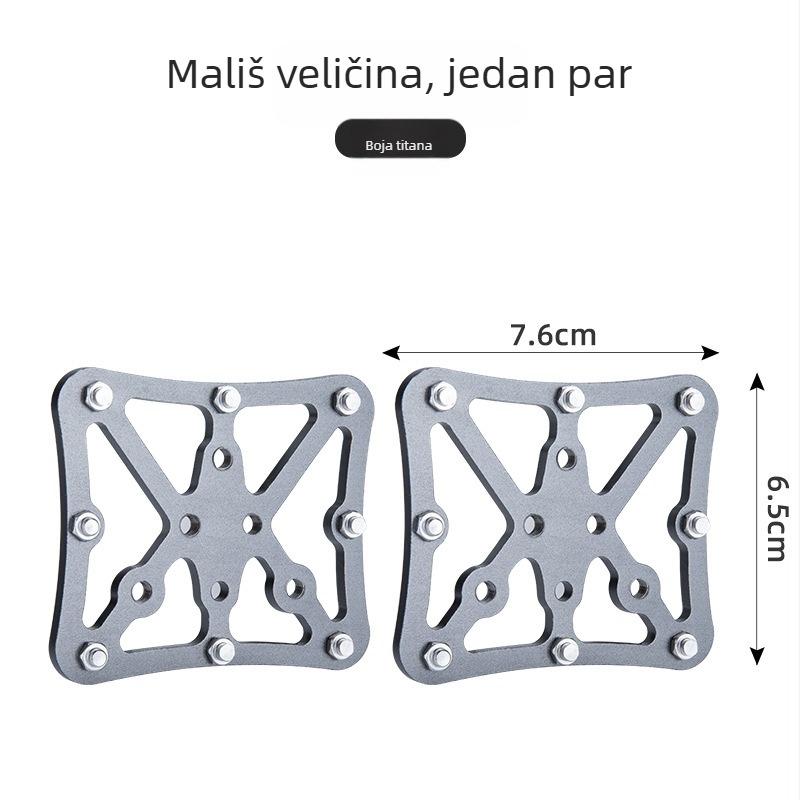 Ploča za konverziju clipless pedala u plosni pedal za bicikl, aluminijska zlitina, model 0802111-112, West biking