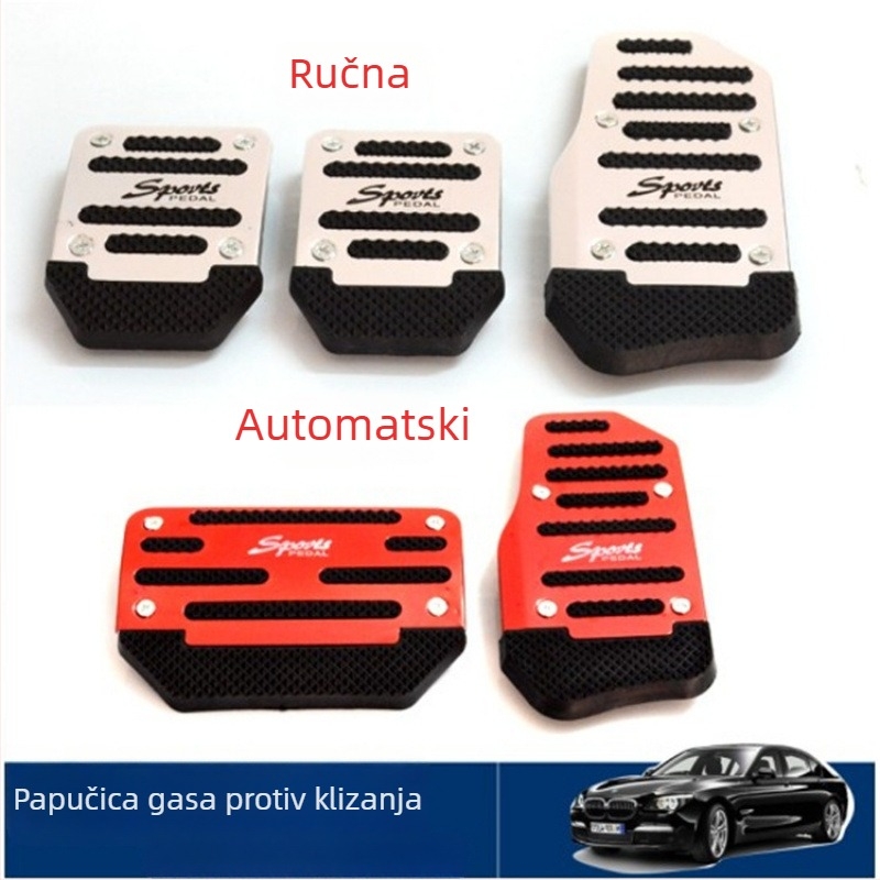 Set pedala za automobil od aluminijske legure: pedala kočnice, pedala kvačila i univerzalni pedal ubrzanja XB-373