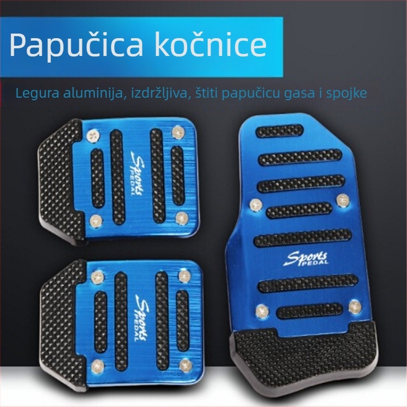 Set pedala za automobil od aluminijske legure: pedala kočnice, pedala kvačila i univerzalni pedal ubrzanja XB-373