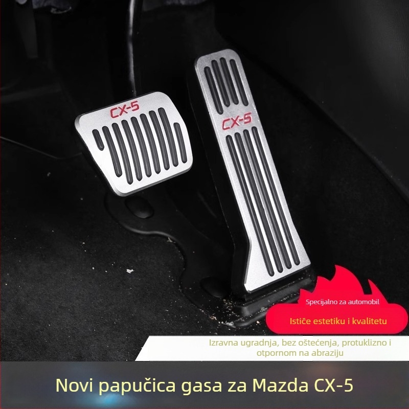 Mazda CX-5 papučica kočnice i papučica gasa, aluminijska legura, za modele 2017–2024, s automatskim mjenjačem