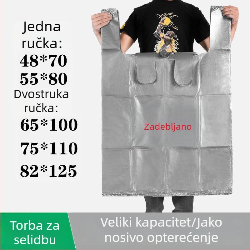 Srebrne velike vreće za preseljenje i skladištenje, paket od 5 komada, debele plastične vreće za odjeću