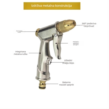 Visokotlačna vodena pištolj za pranje automobila, bakreno tijelo, Deo marka