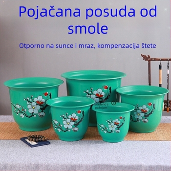 Saksija od smole, podna, jednostavan stil, za kućnu njegu biljaka.