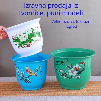 Saksija od smole, podna, jednostavan stil, za kućnu njegu biljaka.