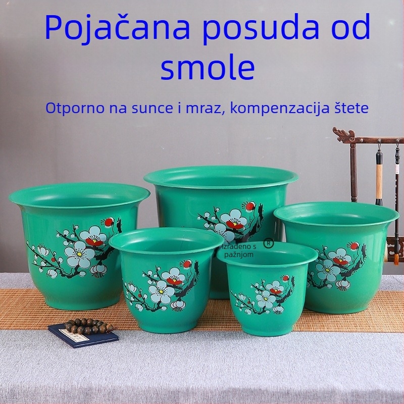 Saksija od smole, podna, jednostavan stil, za kućnu njegu biljaka.