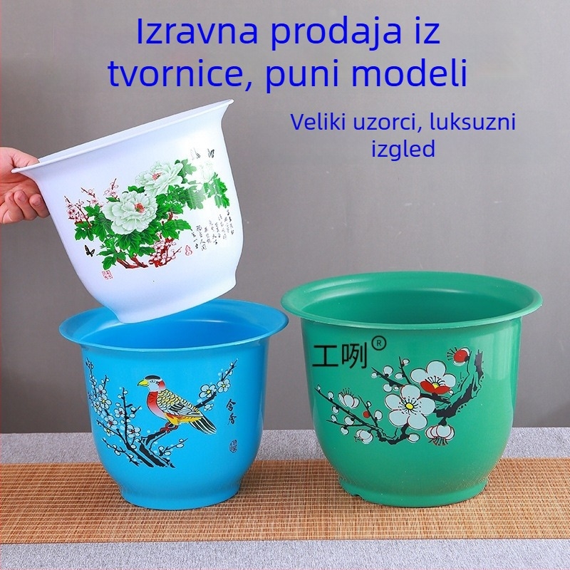 Saksija od smole, podna, jednostavan stil, za kućnu njegu biljaka.