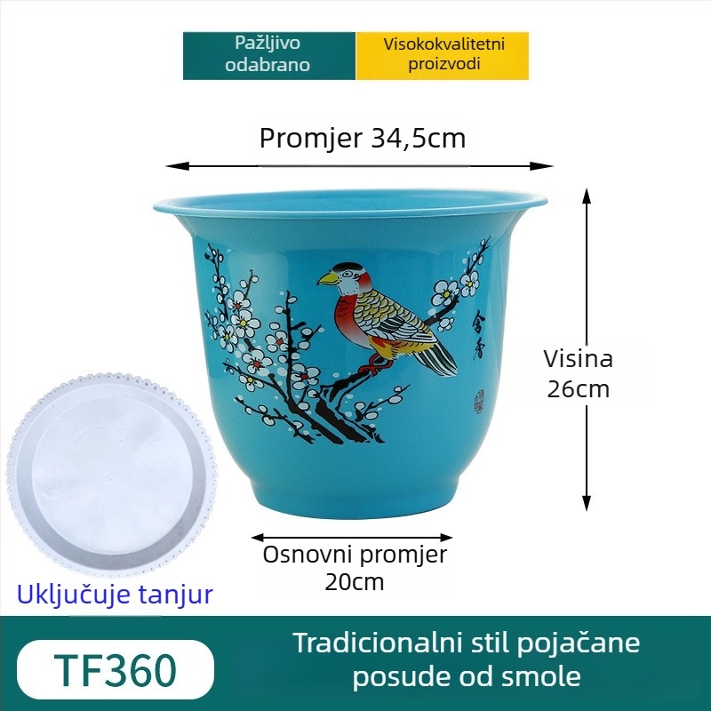 Saksija od smole, podna, jednostavan stil, za kućnu njegu biljaka.