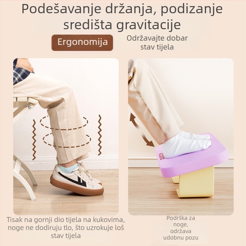 Uredsko oslonac za noge, metalni, jednostavan i moderan dizajn, električna funkcija, pogodno za djecu