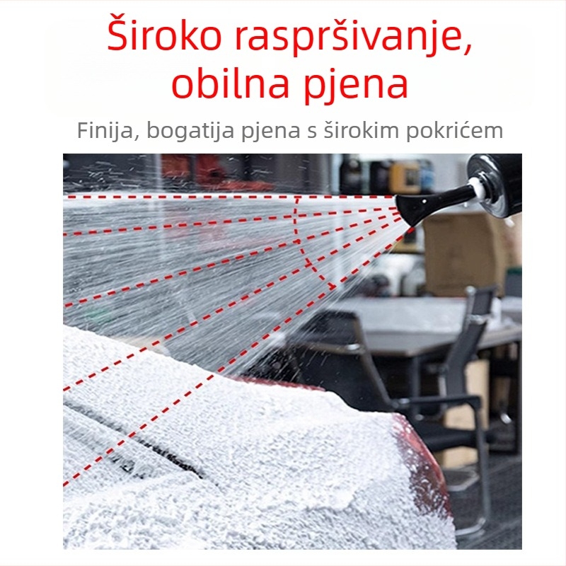 Dvostruka cijevna pjenasta pištolj s miješanjem vode i zraka za pranje automobila, visokotlačni raspršivač pjene za samooslužnu pranje automobila (0.5–0.8 MPa; protok 3–10 L/min; kompatibilan s priključcima 1/2–3/4 inča)