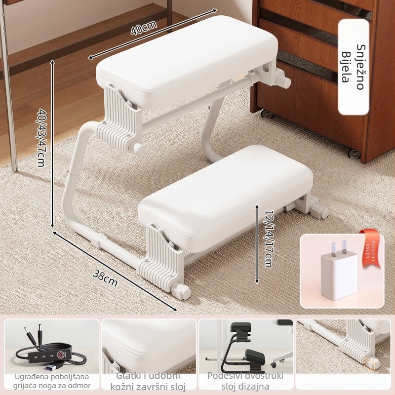 Podupirač za noge – metalna konstrukcija, japanski stil, jastučić od viskoelastične pjene, model Z footrest, za odrasle i starije osobe