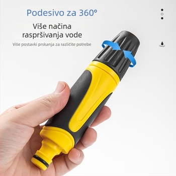 PP glava prskalice s gumom za pranje automobila i navodnjavanje vrta, domet prskanja 10 m, kompatibilno s tlakom vodovoda
