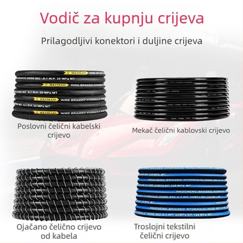 Visokotlačna vodena cijev za pranje automobila s ojačanim čeličnim vlaknom i otpornošću na habanje tkanina (Materijal: Tekstil; Težina: 10 kg; Model: Čelično vlakno)