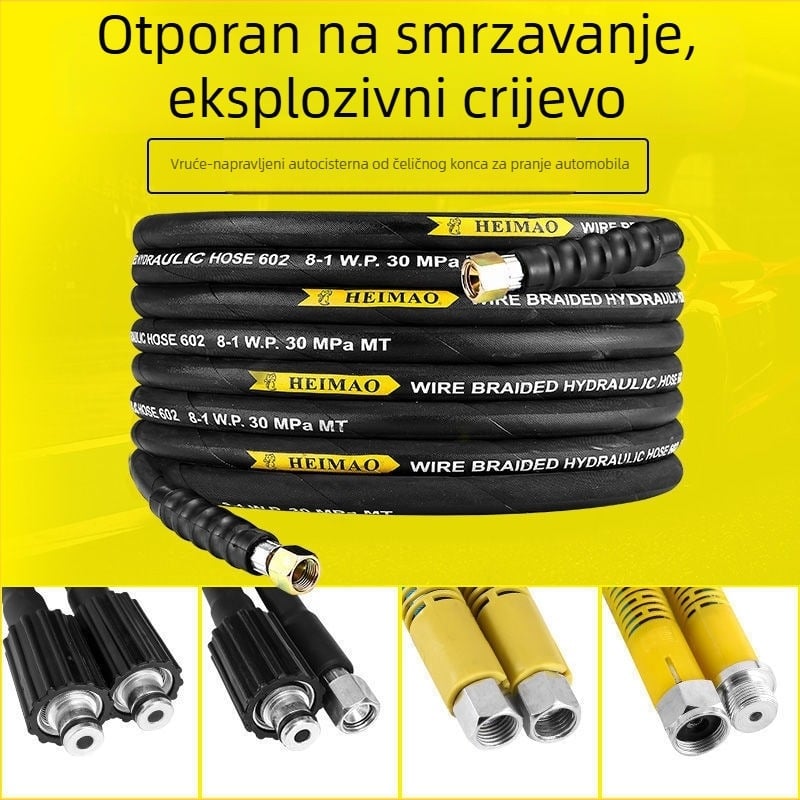 Visokotlačna vodena cijev za pranje automobila s ojačanim čeličnim vlaknom i otpornošću na habanje tkanina (Materijal: Tekstil; Težina: 10 kg; Model: Čelično vlakno)