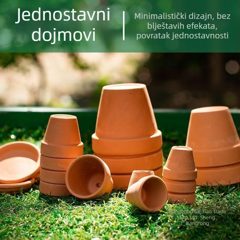 Crveni glineni cvjetni lonac za sukulente