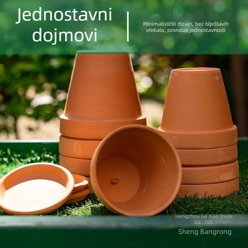 Crveni glineni cvjetni lonac za sukulente
