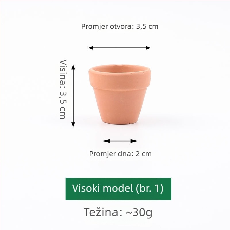 Crveni glineni cvjetni lonac za sukulente