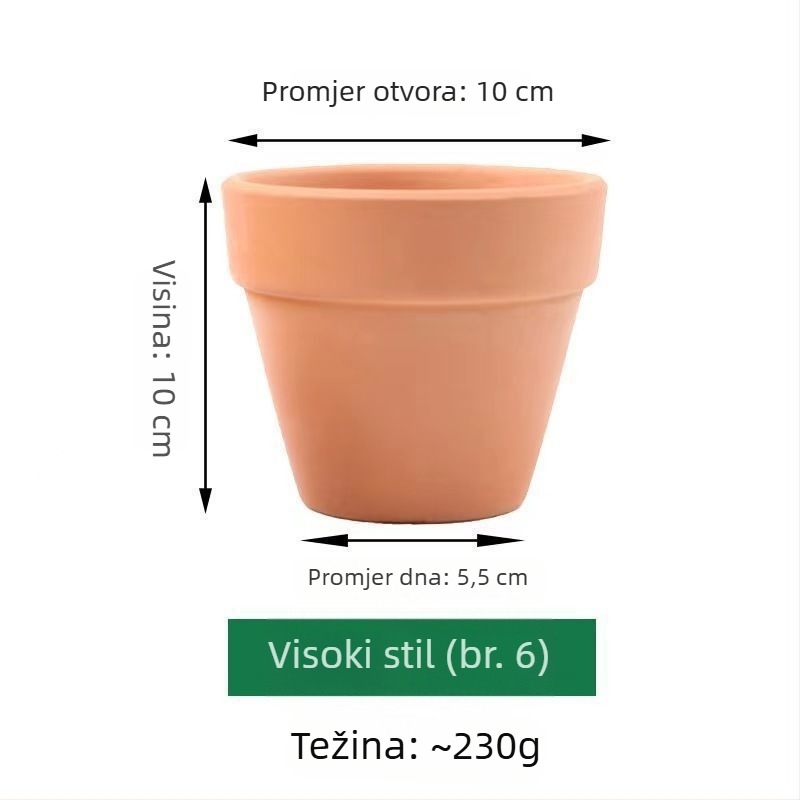 Crveni glineni cvjetni lonac za sukulente