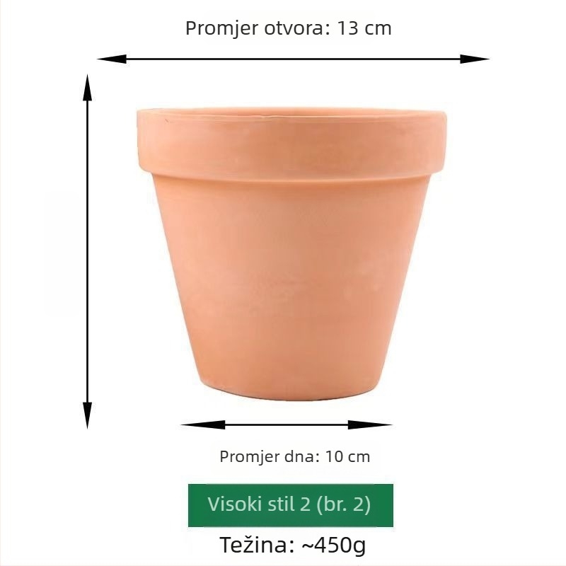 Crveni glineni cvjetni lonac za sukulente