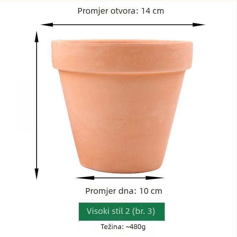 Crveni glineni cvjetni lonac za sukulente