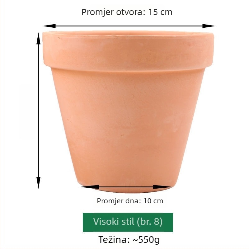 Crveni glineni cvjetni lonac za sukulente