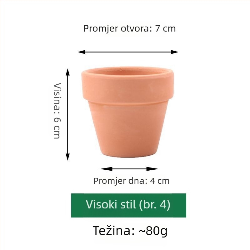 Crveni glineni cvjetni lonac za sukulente