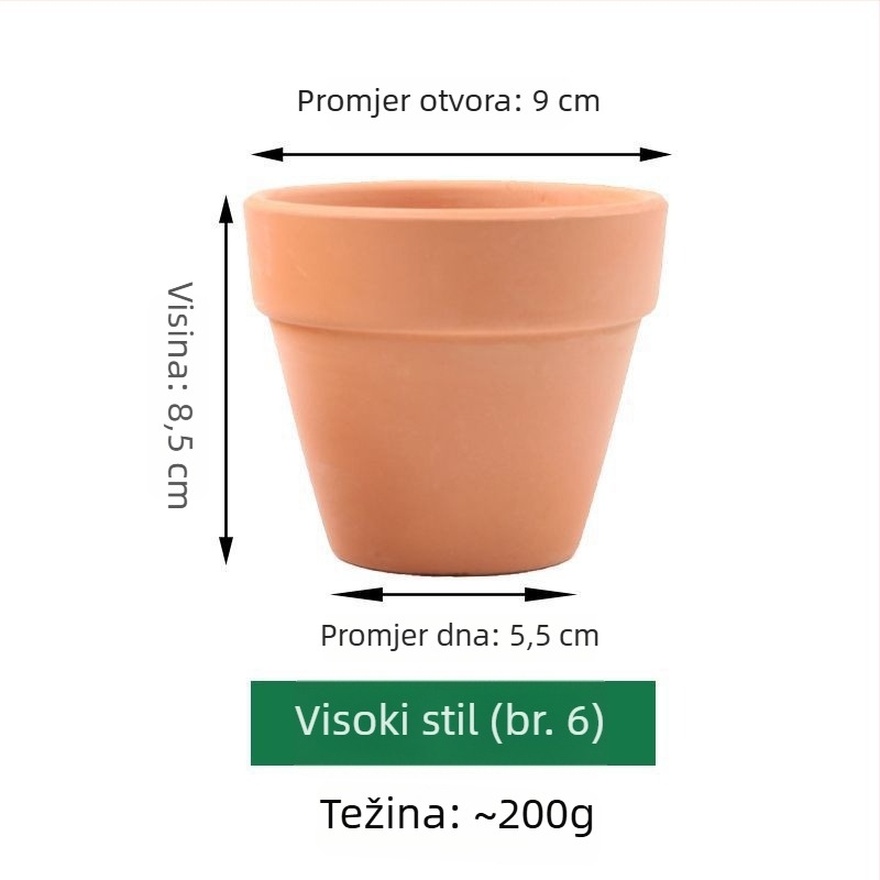 Crveni glineni cvjetni lonac za sukulente