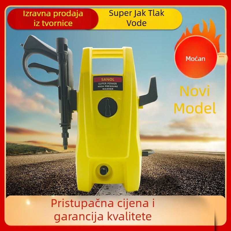 Black Cat visokotlačna auto myjka, 220V/110V, prijenosna, 1000W, maksimalni tlak 8 MPa, kućna upotreba