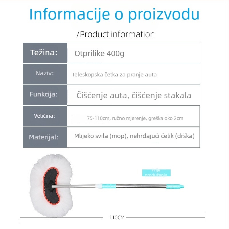 Četka za pranje automobila, nehrđajući čelik, Xiaodao
