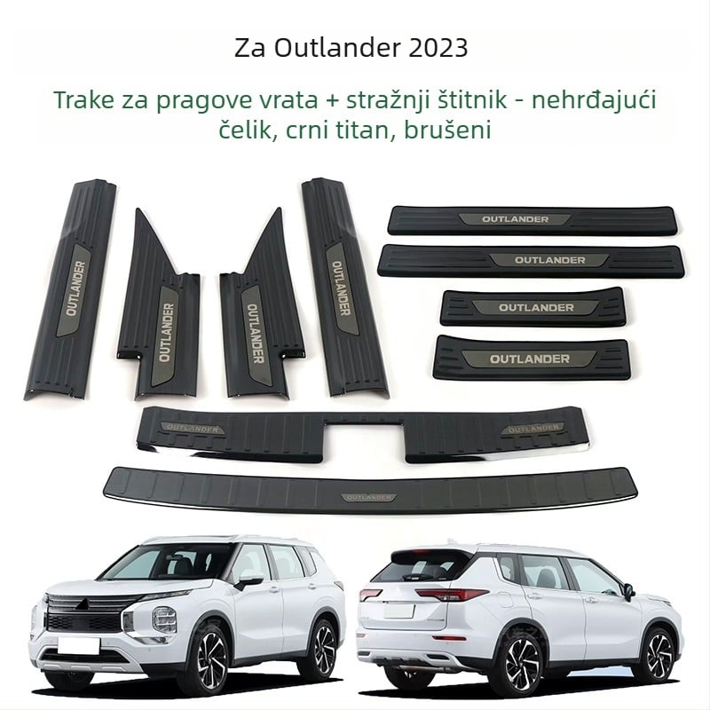 Nehrđajući čelični pragovi i pločica zaštite prtljažnika za Mitsubishi Outlander 2023