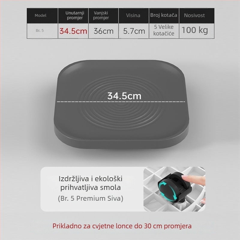 Tava/Držač za biljke s kotačićima, polipropilen, podna uporaba, kućno vrtlarenje, injekcijsko oblikovanje plastike