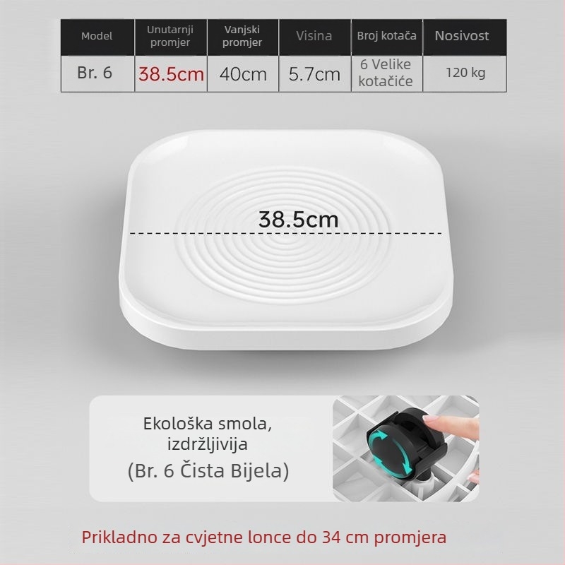Tava/Držač za biljke s kotačićima, polipropilen, podna uporaba, kućno vrtlarenje, injekcijsko oblikovanje plastike