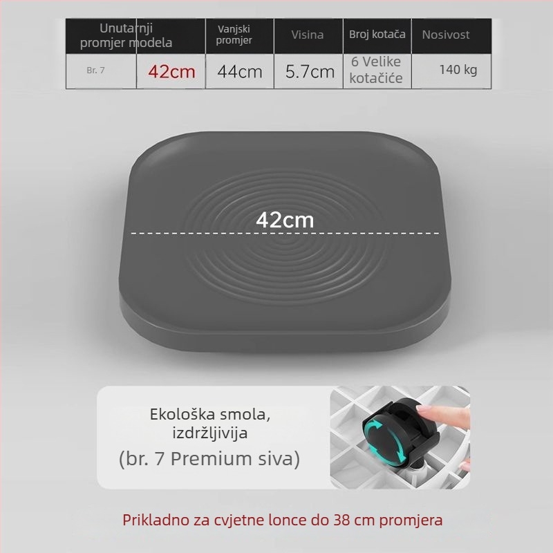 Tava/Držač za biljke s kotačićima, polipropilen, podna uporaba, kućno vrtlarenje, injekcijsko oblikovanje plastike