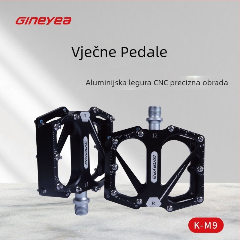 Pedale za planinski bicikl, široke, aluminijska legura, protuklizni, Model K–m9, za MTB, downhill i XC, prilagodljive