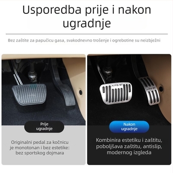 Set pedala od aluminijske legure za gas i kočnicu s automatskim mjenjačem, model 2022