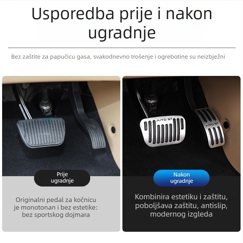 Set pedala od aluminijske legure za gas i kočnicu s automatskim mjenjačem, model 2022