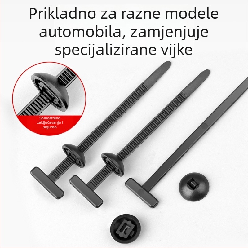 Kabelska kukica za pričvršćivanje kroz čavlić — višenamjenski držač za fiksiranje blatnika i prtljažnika