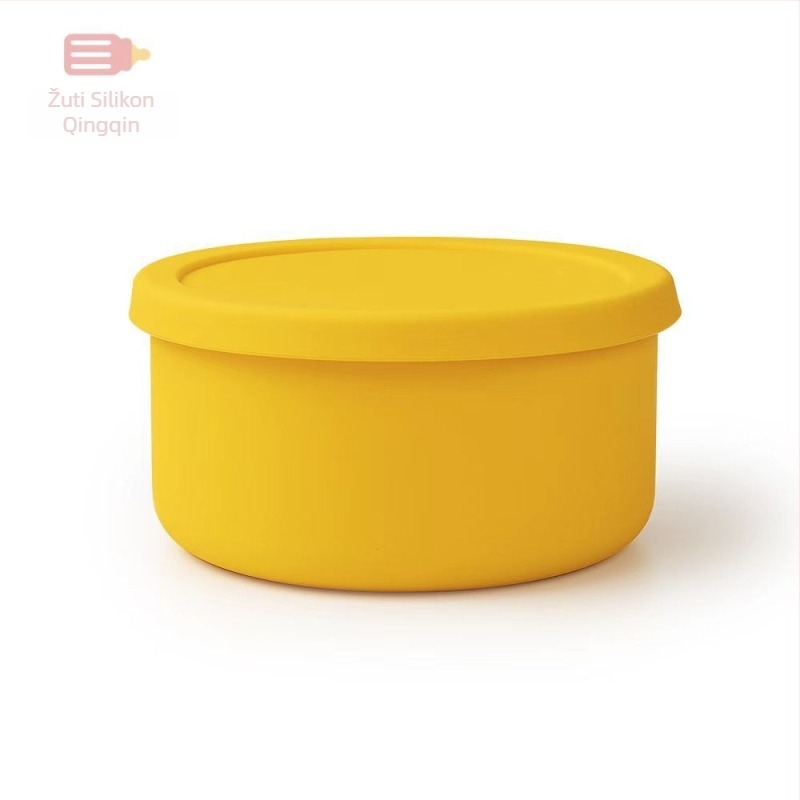 Silikonska okrugla kutija za ručak, kompatibilna s mikrovalnom, zadržava toplinu, jednostruka ili dvostruka