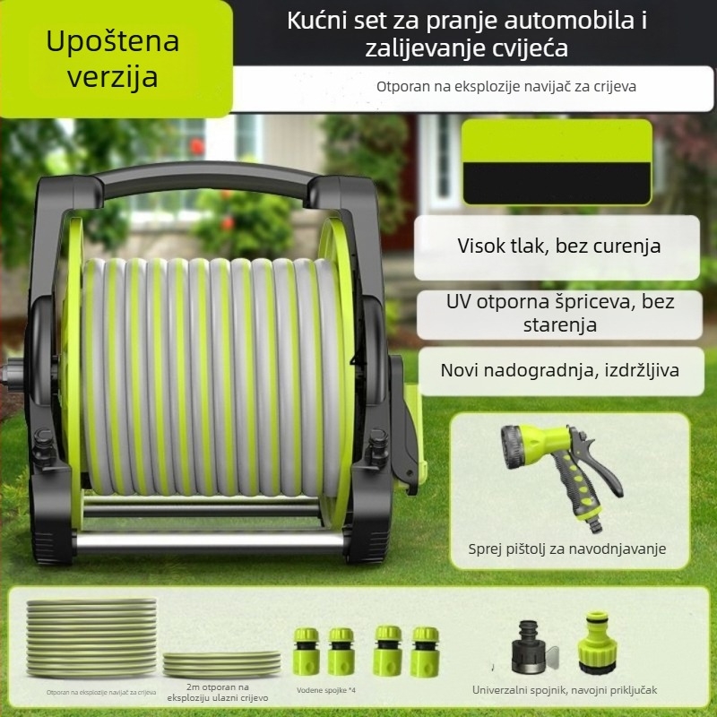 Vrtni pištolj za crijevo s plastičnom glavom – visokotlačna mlaznica, tlak vode 7, težina 2,5