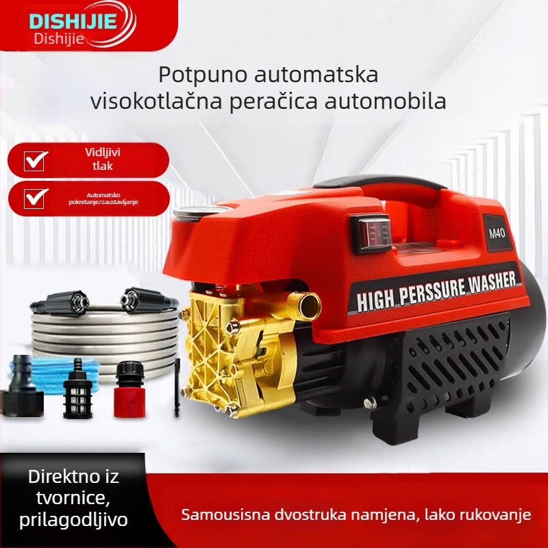 Disge 220V visokotlačni auto perivač za kućnu upotrebu, 3000W, prijenosni vodeni pištolj