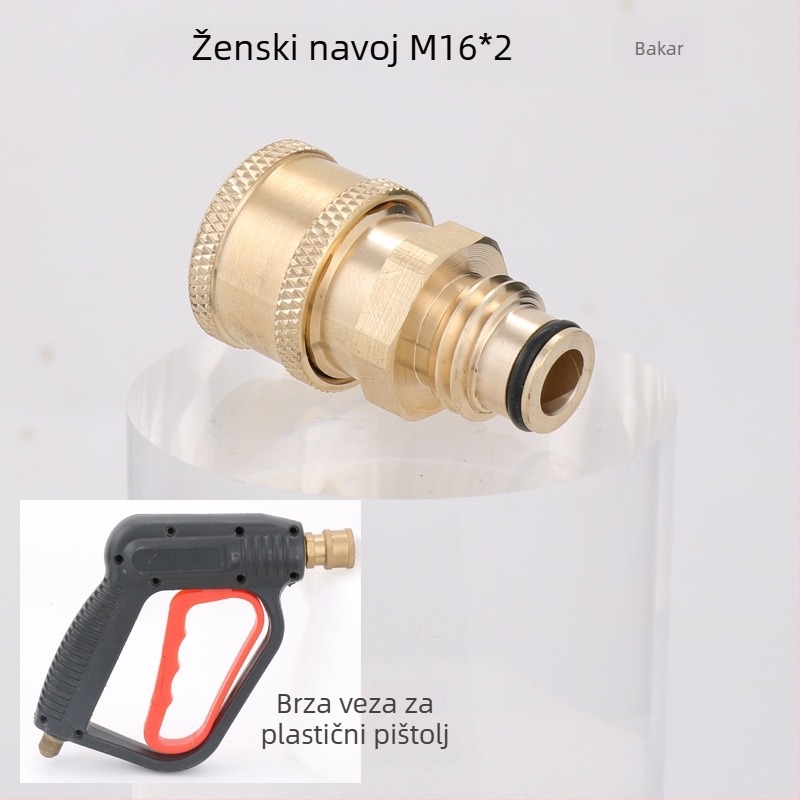 Adapter za vodenu pištolj s M16 brzim spojem, glava pištolice od bakra, tlak vode 200, domet prskanja 10, primjena: plastični adapter pištolje