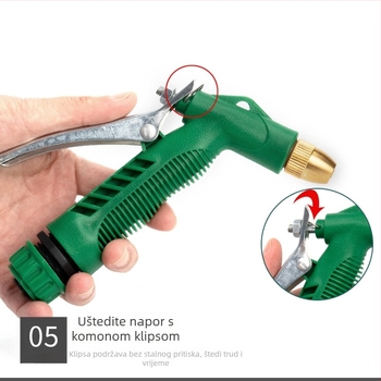 Visokotlačna vodena pištolj za pranje auta s glavom od legure i drškom od inženjerske plastike; raspršivanje na udaljenost 5–10; tlak vode 200; pogodno za pranje auta, zalijevanje cvijeća, vrtlarstvo i kućno čišćenje