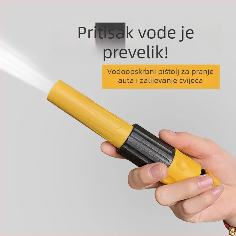 Visokotlačni pištolj za pranje automobila, kućište i priključci od inženjerskih plastičnih materijala; pogodan za pranje auta, balkon, kupaonu i zalijevanje biljaka.