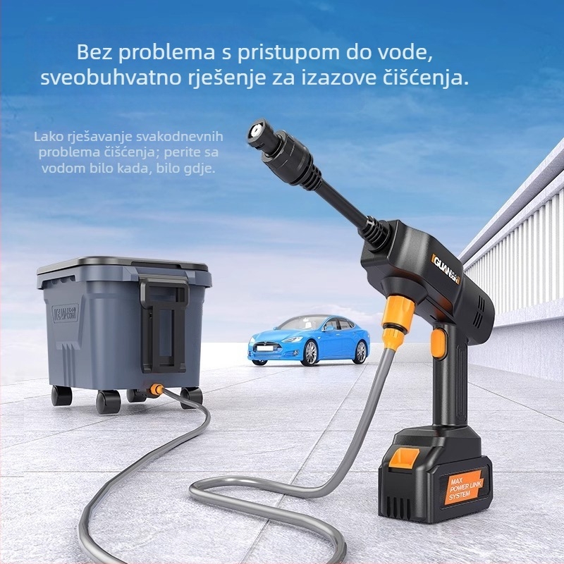 Automobilski pralnik s litijskom baterijom, prijenosna bežična visokotlačna vodena pištolj, čisti bakar, ručno upravljanje, 4300W, 2,5–25 MPa