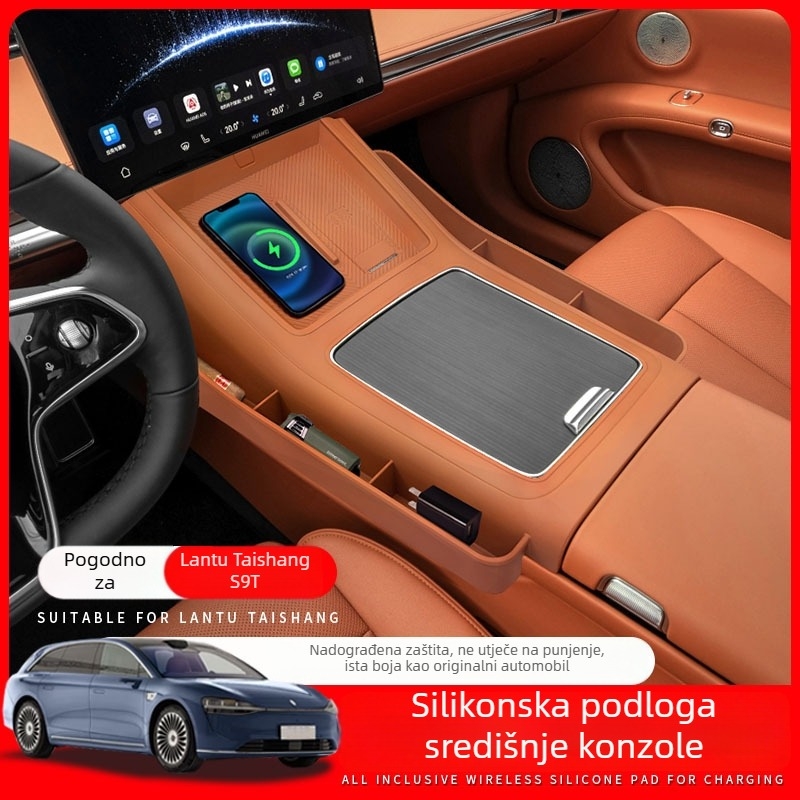 Xiangjie S9T silikonska podloga za bežično punjenje, protivklizna podloga za središnju konzolu i unutrašnjost automobila.